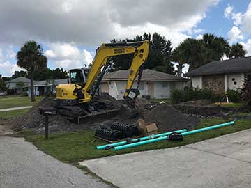Septic system replacement in North Port FL.